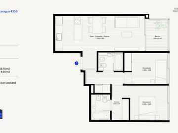 Departamento - Venta 3 ambientes con baulera -Palermo