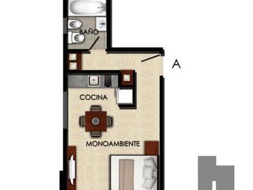 Departamento de un ambiene con cochera, en Venta. Ituzaingo. ENTREGA INMEDIATA.