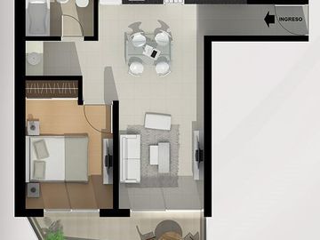 Departamento 1 dormitorio con amenities- Arroyito