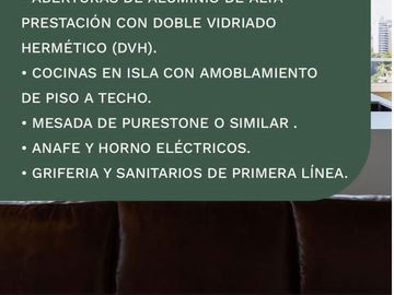Departamento de dos dormitorios con cochera y amenities