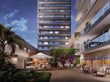 3 ambientes al frente con gran balcón terraza, master suite y baño completo