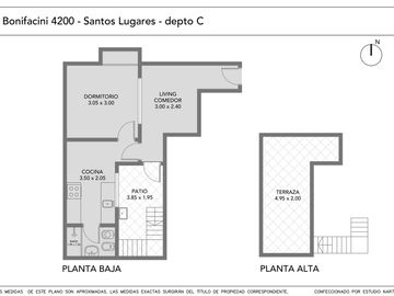 Departamento · 2 Ambientes  · Santiago Bonifacini 4200 · Santos Lugares