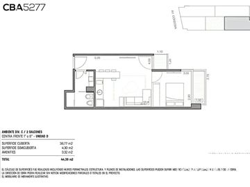 Venta Departamento Monoambiente Divisible Palermo Amenities Terraza