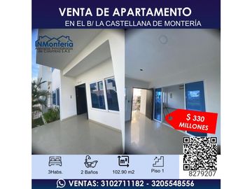 VENTA DE APARTAMENTO EN EL B/ LA CASTELLANA  DE MONTERIA
