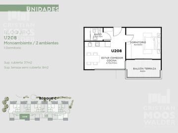 Departamento 3 ambientes en venta GREEN PALMERS