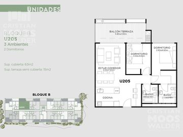 Departamento 3 ambientes en venta GREEN PALMERS