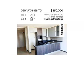 Depto 2 hab 2 b est y bod La florida metro rojas magallanes