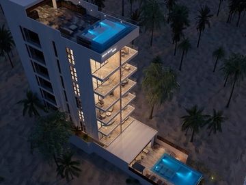 Departamento frente al mar de chelem de 4 recámaras