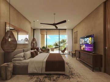 Departamento en venta frente al mar en zona de playa Telchac Puerto.