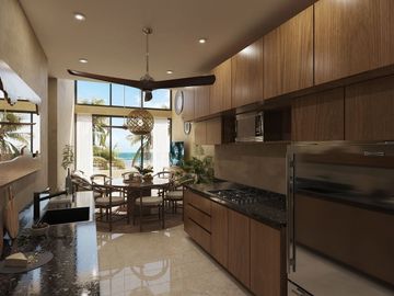 Departamento en venta frente al mar en zona de playa Telchac Puerto.
