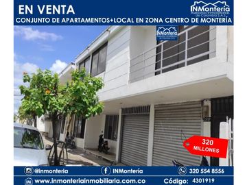 SE VENDE CONJUNTO DE APARTAMENTO+LOCAL EN ZONA CENTRO DE MONTERIA
