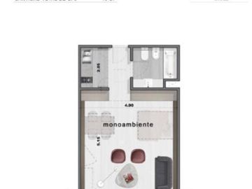 Departamento de 2 ambientes en una torre de lujo