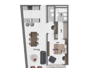 Departamento de 2 ambientes en una torre de lujo