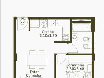Departamento en Moron Sur al Pozo 2 ambientes