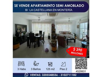 SE VENDE APARTAMENTO LA CASTELLANA MONTERIA