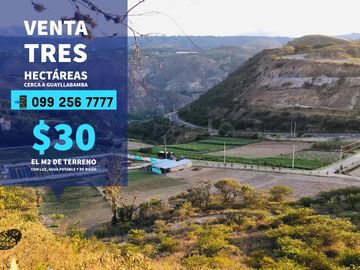 Venta 3 ha terreno plano agrícola cerca a Guayllabamba $30 m2