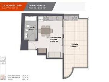EMPRENDIMIENTO DEPARTAMENTO DE 2 AMBIENTES EN VENTA EN PALERMO CON AMENITIES EL  NUEVO BORGES