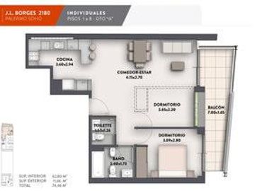 EMPRENDIMIENTO DEPARTAMENTO DE 2 AMBIENTES EN VENTA EN PALERMO CON AMENITIES EL  NUEVO BORGES