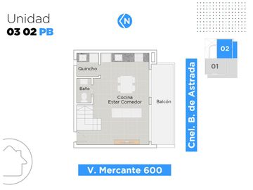 Departamento de 2 dormitorios en Barrio Arroyito