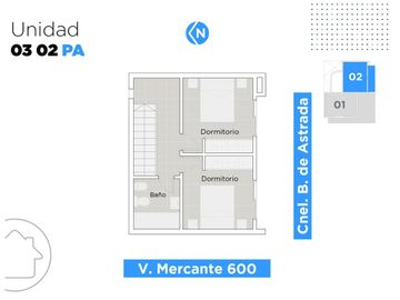 Departamento de 2 dormitorios en Barrio Arroyito