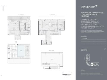 Penthouse de 4 ambientes con green-roof y piscina en venta en Concepción Palermo