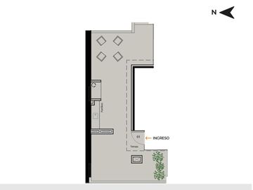 DEPARTAMENTO DE DOS DORMITORIOS DUPLEX VENTA TERRAZA Y PARRILLERO EXCLUSIVO CENTRO ROSARIO