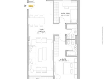 Departamento de 3 ambientes en Caballito