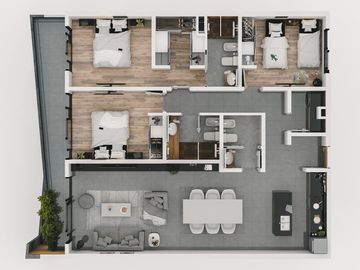 Departamento venta -2 dormitorios 2 baños  - 71 mts 2 totales - La Plata-pozo-emprendimiento.
