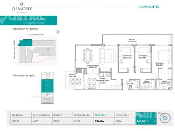 142M2 - Excelente 4 amb.  Blacon Terraza con parrilla - Opcional Cochera, Full Amenities