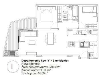 Departamento de tres ambientes a la venta en Avellaneda