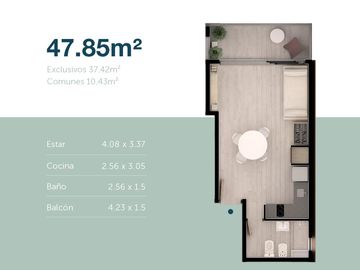 Departamento en venta 1 ambiente Centro Rosario ubicación estratégica