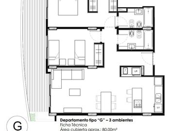 Departamento de tres ambientes en venta en Avellaneda