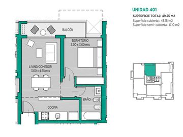 Departamento en venta 2 ambientes en Ituzaingo con balcón. De categoría-