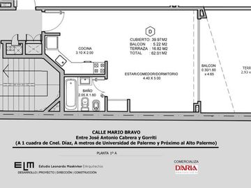 Venta Departamento Ambiente - Palermo. Divisible, a pulmón. Balcón terraza