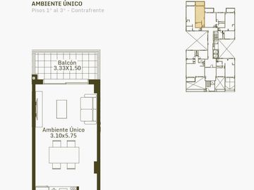 Departamento de un ambiente - El Palomar