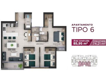 VENDO APARTAMENTO 6 /P PARA ESTRENAR EN SANTA ISABEL WASI 8078301 CL