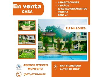 SE ALQUILA O SE VENDE CASA EN SAN FRANCISCO