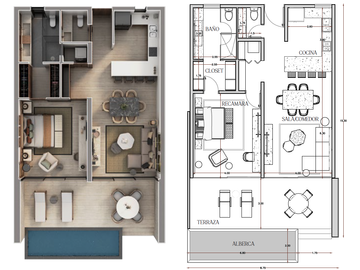 Departamento(1R) Amueblado en Venta en Hacienda Xcanatun Angsana Heritage C.
