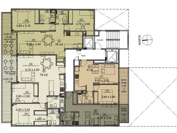 Departamento en  tres ambientes en venta, full amenities