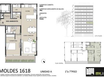 Departamento en  Belgrano 2 ambientes  Moldes y Virrey del Pino