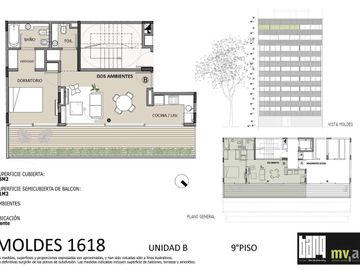 Departamento en  Belgrano 2 ambientes  Moldes y Virrey del Pino
