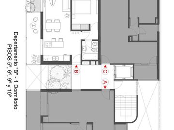 Venta 1 dormitorio de categoría  - Balcon amplio - Amenities - Echesortu