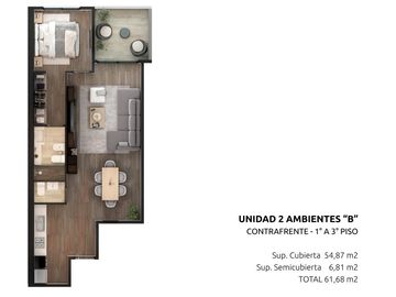 Departamento en  VENTA en barrio Naon con Cochera !!!!