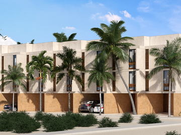 CASA EN VENTA EN MÉRIDA, TIPO TOWNHOUSE EN TELCHAC CERCA DE LA PLAYA