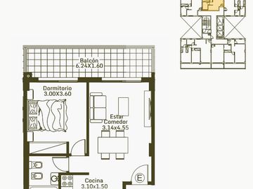 Departamento 2 amb. en venta en pozo en  Caseros