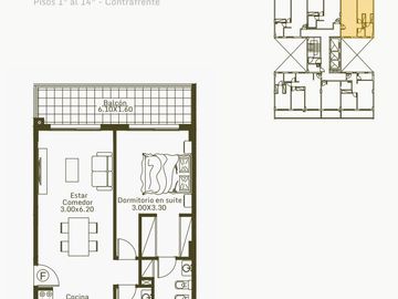 Departamento 2 amb. en venta en pozo en  Caseros