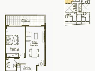 Departamento 2 amb. en venta en pozo en  Caseros