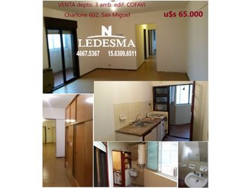 VENTA en San Miguel depto. 3 amb. edif. COFAVI
