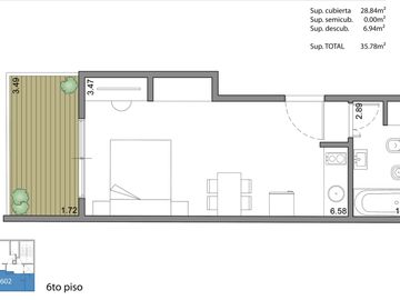 Departamento en construccion 2 amb en Flores