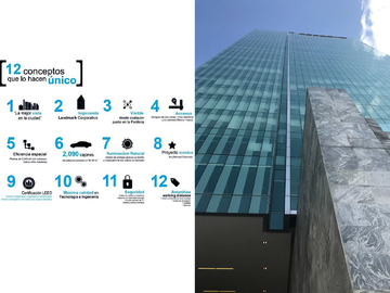 Venta  o Renta de oficina en la torre Espacio Santa Fe